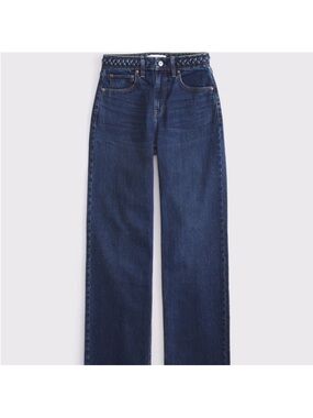 Abercrombie & Fitch Dark Blue Wide-Leg High-Rise Jeans 90s
